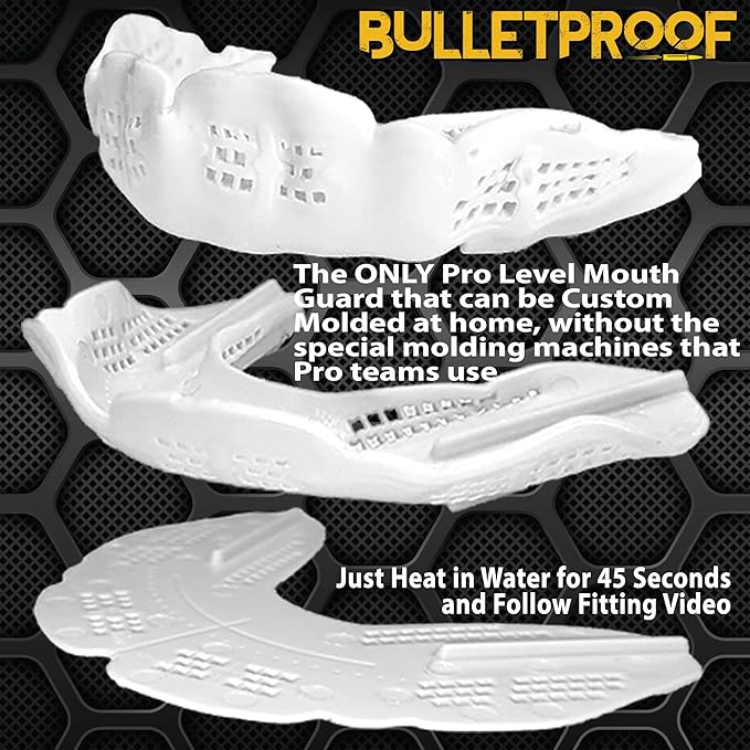 Bulletproof MMA Boxing Mouth Guard is 3X Stronger! Fighting Mouthguard Martial Arts Mouthpiece Karate Muay Thai Taekwondo Sparing Wrestling BJJ Jiu Jitsu Mouth Piece Men Women Adult Youth