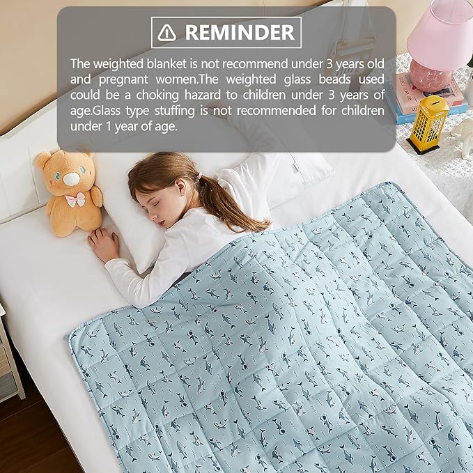 L'AGRATY Weighted Blanket - 36"x48" 3lbs Weighted Blanket Microfiber Material with Glass Beads Small Blanket for All-Season Summer Fall Winter Soft Thick Blanket