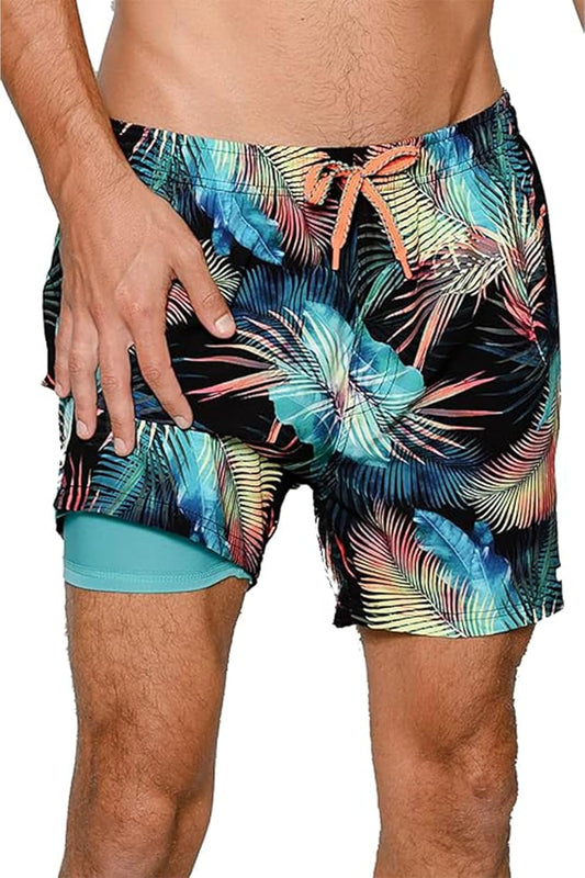 INGEAR Men's Athletic Stretch Workout Shorts Gym Quick Dry Running Trunks Boxer Lining