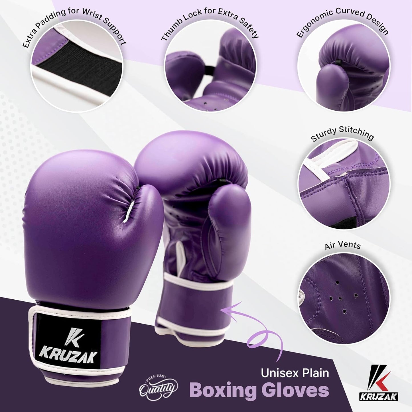 Kruzak Plain Kids Focus Mitts and Boxing Gloves Set for Kickboxing and Muay Thai MMA Training - Unisex Kit with Punching Pads for Martial Arts and Karate