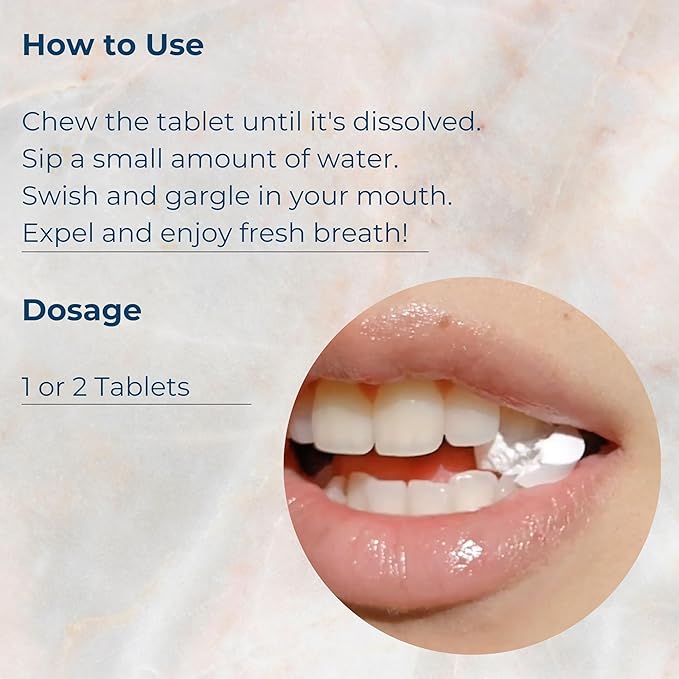 Mouthwash Tablets - Alcohol-Free, Eco-Friendly, Travel-Friendly, with Nano-HA & Green Tea for Fresh Breath and Enamel Protection - 124 Tablets (Tin)