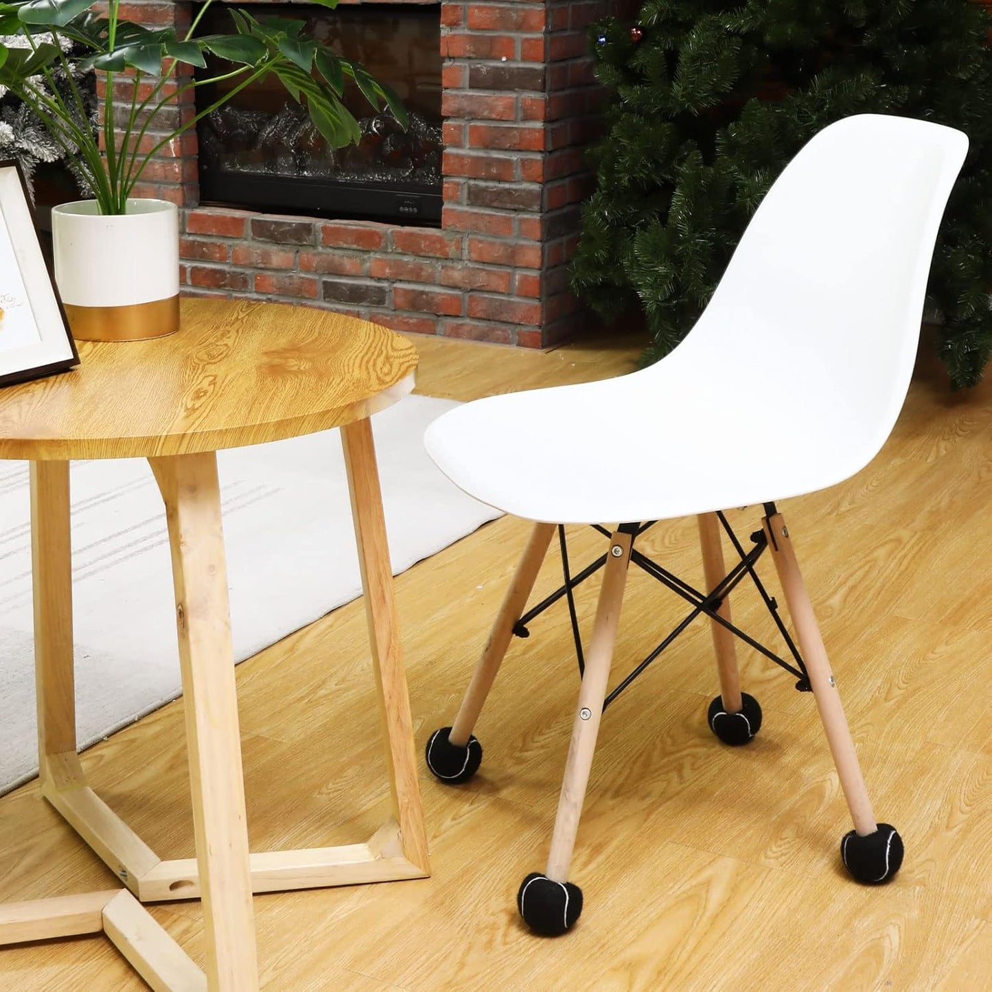 40 Pcs Tennis Balls for Furniture Legs and Floor Protection Precut Tennis Balls for Chairs Tennis Ball Chair Foot Covers for Floor Protection Chair and Desk Legs Coverings (Black)