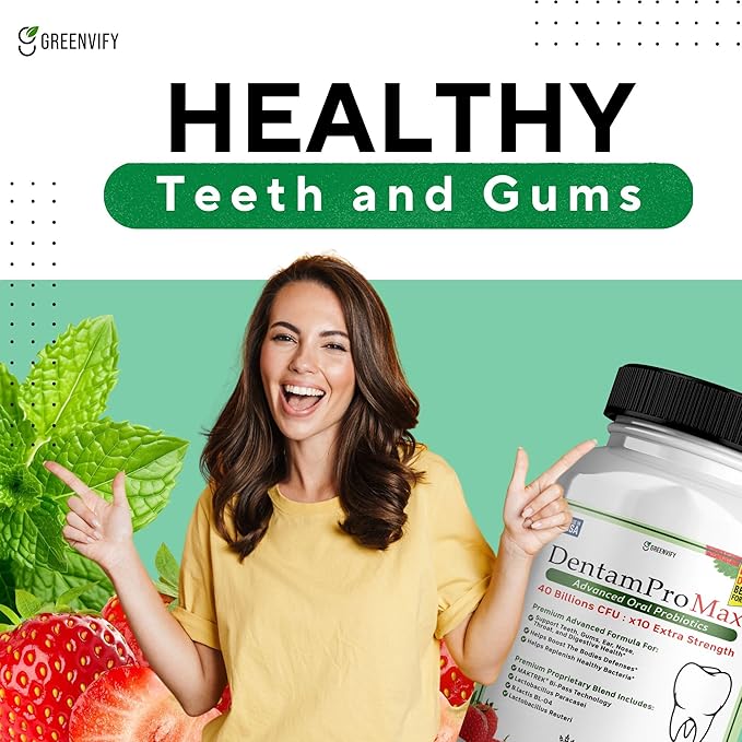 DentamPro Max for Gums and Teeth Health & Fresh Breath - 40 Billion CFU Advanced Oral Probiotics for Mouth Bad Breath, Capsule Supplement (3)
