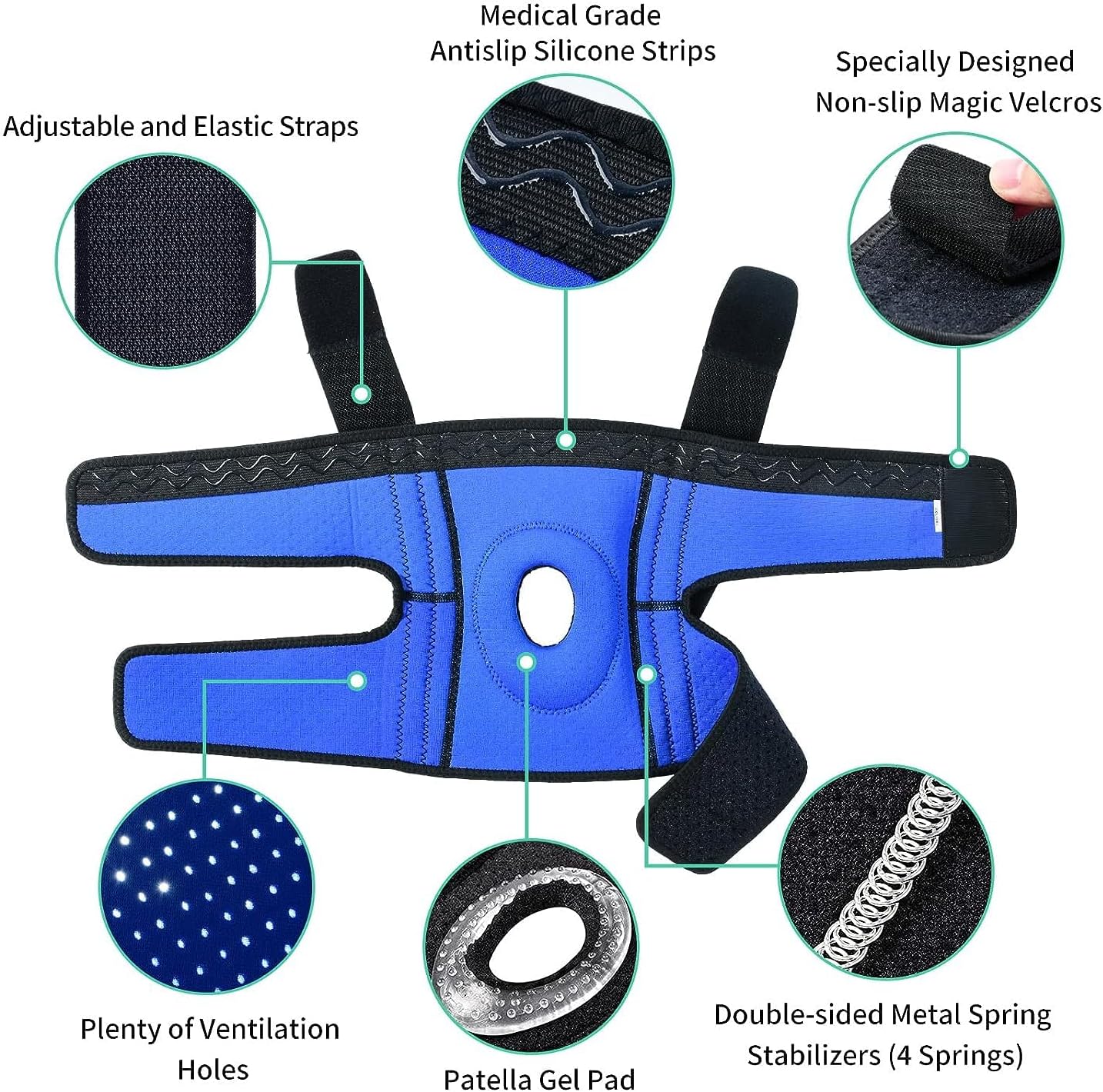 ABYON Plus Size Knee Braces for Knee Pain with Side Stabilizers for Man Women.Relieves Meniscus Tear, ACL, LCL, MCL,Arthritis.Non Slip Adjustable Knee Support for Joint Pain Relief, Injury Recovery