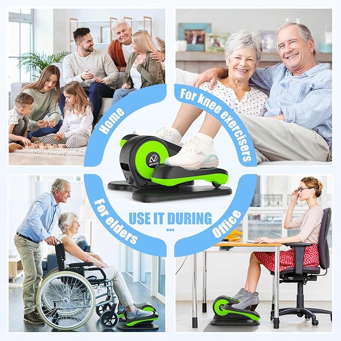 ANCHEER Under Desk Elliptical, Electric Leg Exerciser While Sitting for Seniors, Fully Assembled Motorized Ellipse Leg Exerciser Seated Elliptical Machine with 12 Adjustable Speeds