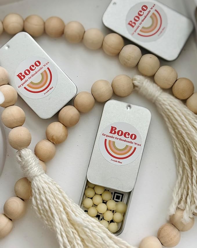 Organic Orthodontic Wax – Natural Braces Protection, Long-Lasting Comfort, Pre-Cut Wax Pieces in Aluminum Travel Case (75 Buttons) - Orange Clove