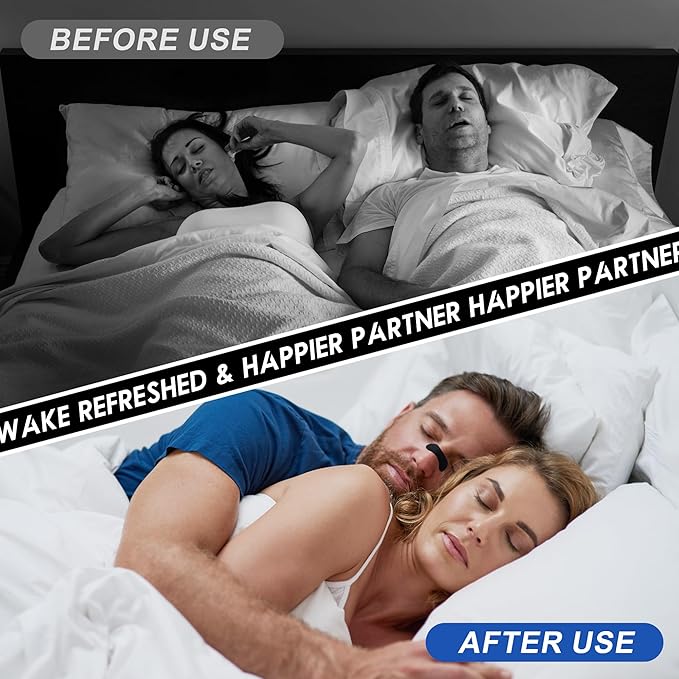 60Pcs Nasal Strips for Snoring, Nose Strips for Breathing, Snore Strips for Men & Women, Helps Reduce Snoring & Improves Sleep (Black)