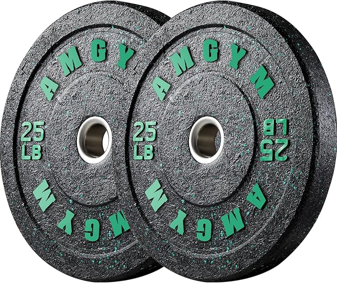 2 Inch Bumper Plates，10-500lbs，Barbell Rubber Olympic Weight Plates Set for Home Gym, Strength Training & Weight Lifting, Multiple Options Colors