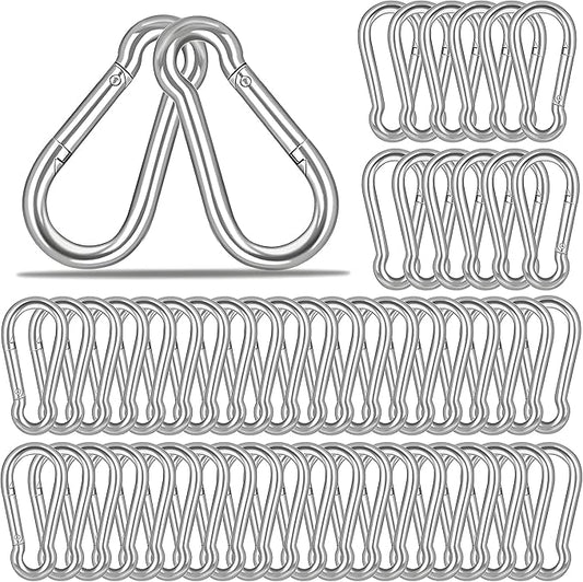 M5 Spring Snap Hook Carabiners, Carabiner Clip, Heavy Duty Galvanized Steel Spring Clip, Quick Link Key Chain for Swing Hammock Gym Outdoor, Holding Capacity