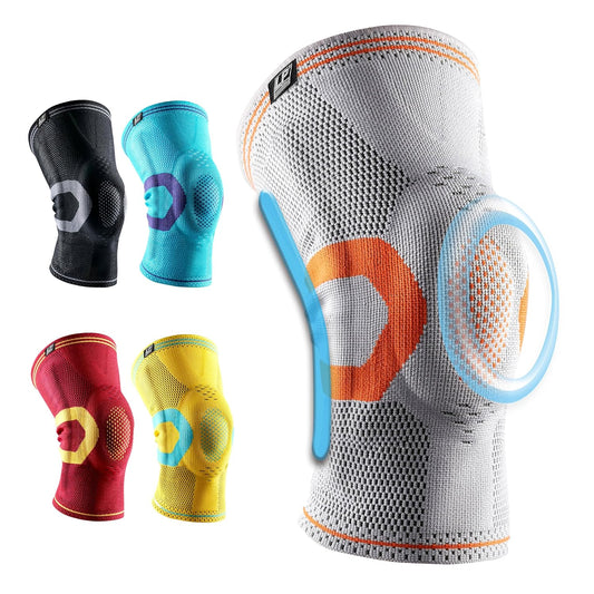 LP 170XT Compression Knee Sleeve with Silicone Pad & Bilateral Stays – Breathable Knee Support for Enhanced Sports Performance in Running, Basketball, Soccer, Tennis, Gym Workouts, Hiking – Optimal Joint Stability for Active Athletes (Gray, XXL,1pcs)