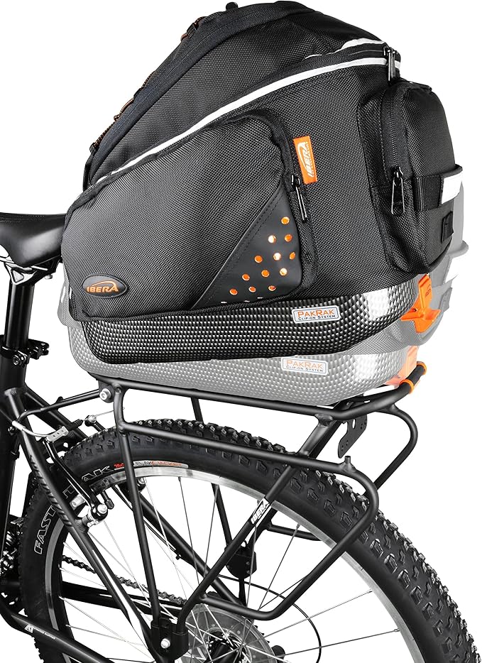 Ibera PakRak Touring Bicycle Seatpost/Disc/Non/Disc Rack and Quick Release Bag