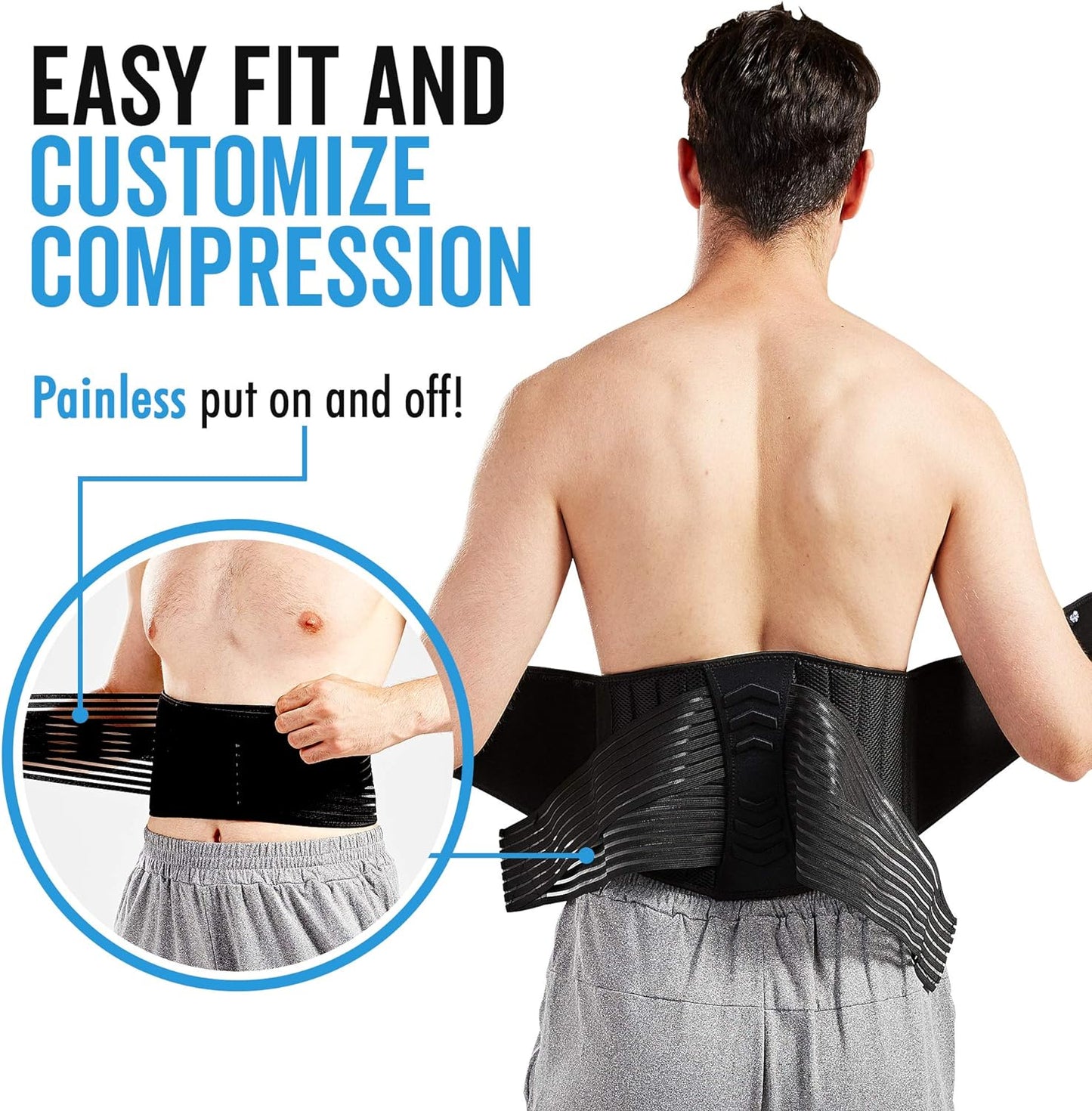 Lumbar Support Back Brace for Men and Women (Regular 28" - 50")