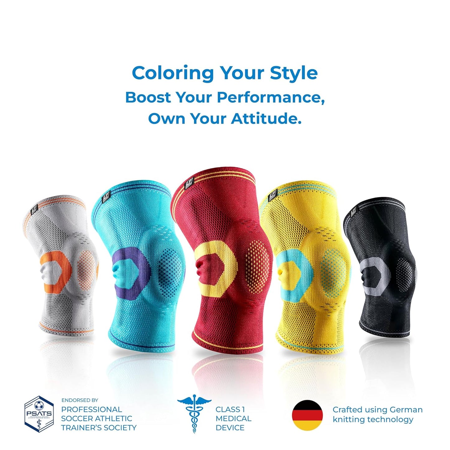 LP 170XT Compression Knee Sleeve with Silicone Pad and Bilateral Stays - Breathable Support for Running, Basketball, and Soccer (Blue, XXL,1pcs)