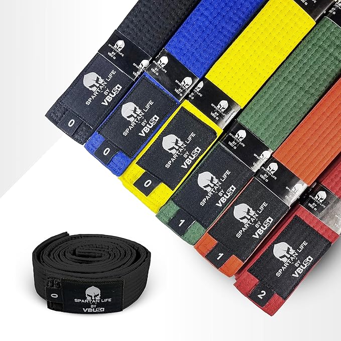 Karate Belt, All-Purpose Martial Arts Belt, Judo, Taekwondo Belt, Durable MMA Color Rank TKD Belt Size 0-6.