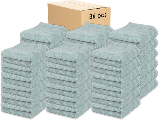 Kaufman - Premium Hand Towels Set for Bathroom, Spa, Gym, and Face Towel 100% Cotton Ring Spun, Ultra Soft Feel and Highly Absorbent Towels (Aqua, 36-PK)