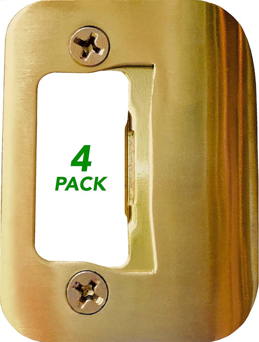 4-Pack Gator Door Latch Restorer - Strike Plate (Bright Brass)
