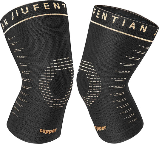JIUFENTIAN Copper Knee Sleeve,Copper Knee Braces for Women and Men Arthritis,ACL, Tendinitis, Meniscus Tear, Joint Pain Relief, Running, Working Out, Fitness, Weightlifting (Medium)