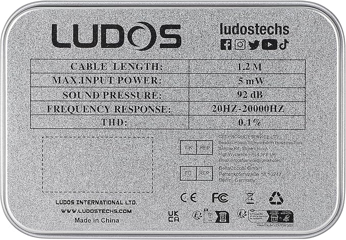 LUDOS Clamor Wired Earbuds in-Ear Headphones, 5 Years Warranty, Earphones with Microphone, Noise Isolating Ear Buds, Memory Foam for iPhone, Samsung, School Students, Kids, Women, Small Ears - Blue