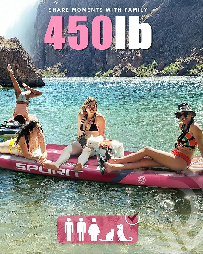 11'6×35" Super Wide Inflatable Stand Up Paddle Board, Ultra Stable SUP Board for Adults, 450lb Capacity with Shoulder Strap, 100L Backpack, Removable US Fin, Floating Paddle, Safety Leash