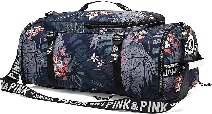 Kalesi Floral Gym Duffle Bag Backpack 4 ways for Women Waterproof with Shoes Compartment for travel Sport Hiking laptop Lightweight