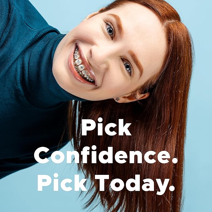 Piico Orthodontic Flosser, Floss Picks Designed for Braces, Unbreakable, Shred-Resistant, Resealable-50 Count