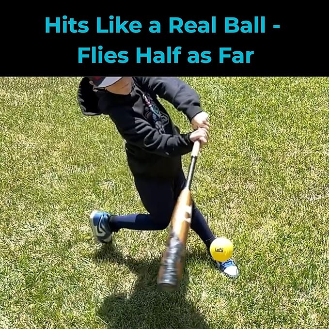 LoFli Limited-Flight Training Baseballs - Regulation Size & Weight, Soft, Safe & Durable - Indoor & Outdoor Practice for Kids & Adults – 6 Pack – Yellow