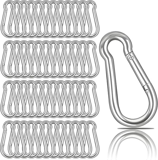 M6 Spring Snap Hook Carabiners, Carabiner Clip, Heavy Duty Galvanized Steel Spring Clip, Quick Link Key Chain for Swing Hammock Gym Outdoor, Holding Capacity