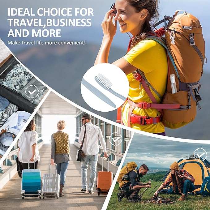 Bulk 80-Pack Individually Wrapped Toothbrushes with Tongue Scraper | Travel Toothbrush Set for Adults | Soft Bristles, Hygienic Dental Care for Hotels, Home, Events (Multi-Colored)