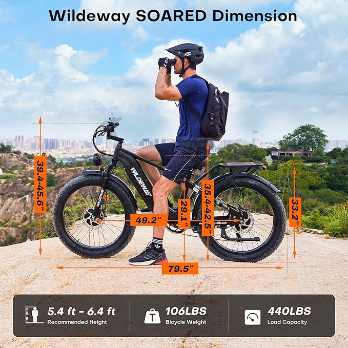 2600W Dual Motor Electric Bike for Adults 48V 30AH Removable Battery 32MPH 26" Terrain Fat Tire 80 Miles Long Rang Mountain Bike Full Suspension with Hydraulic Disc Brake UL2849 Certified Bicycle