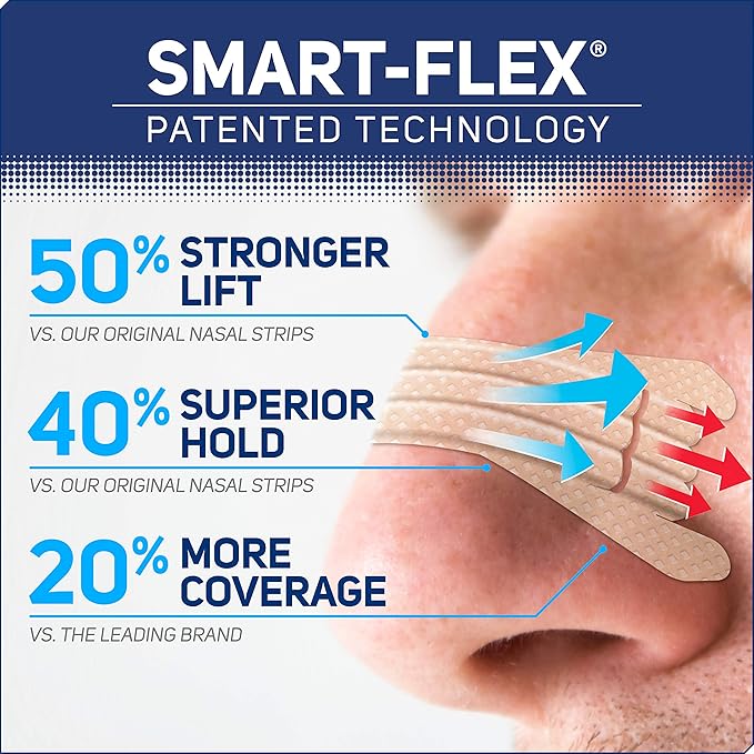 Nasal Strips Extra Strength, Tan, 26 Count | Works Instantly to Improve Sleep, Reduce Snoring, & Relieve Nasal Congestion Due to Colds & Allergies