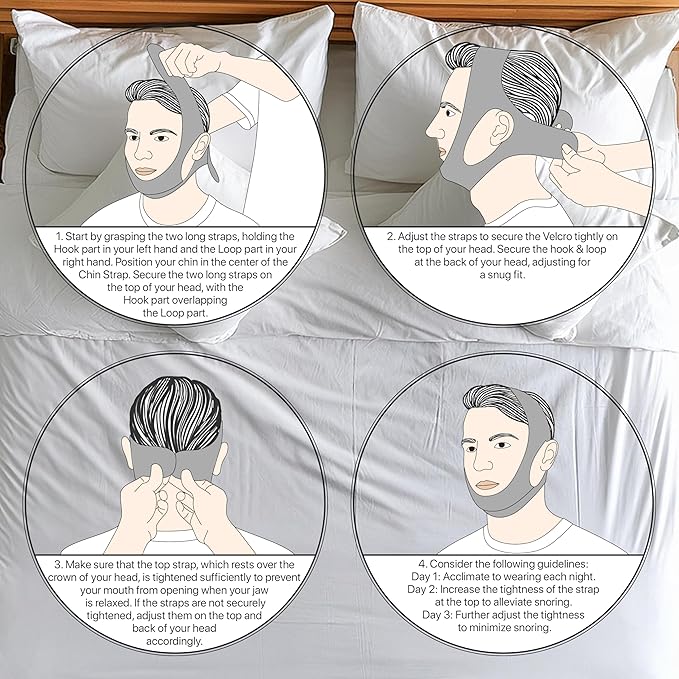 Chin Strap for CPAP Users | Comfortable Mouth Support to Encourage Closed Mouth Positioning Nasal Breathing for Men and Women Who Breathe Through The Mouth During Sleep by PIDOTI (Pink, L-XL)