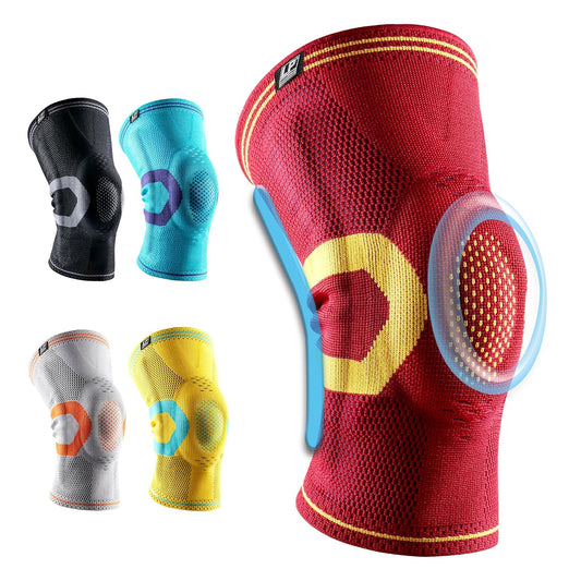 LP 170XT Compression Knee Sleeve with Silicone Pad & Bilateral Stays – Breathable Knee Support for Enhanced Sports Performance in Running, Basketball, Soccer, Tennis, Gym Workouts, Hiking – Optimal Joint Stability for Active Athletes (Red, Small,1pcs)