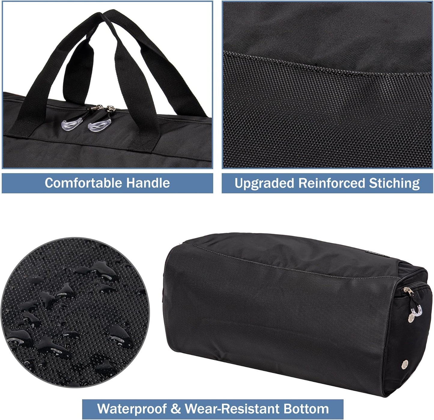 Kuston Sports Gym Bag with Shoes Compartment, Trolley Sleeve and Wet Pocket Gym Duffel Bag Overnight Bag-Upgraded