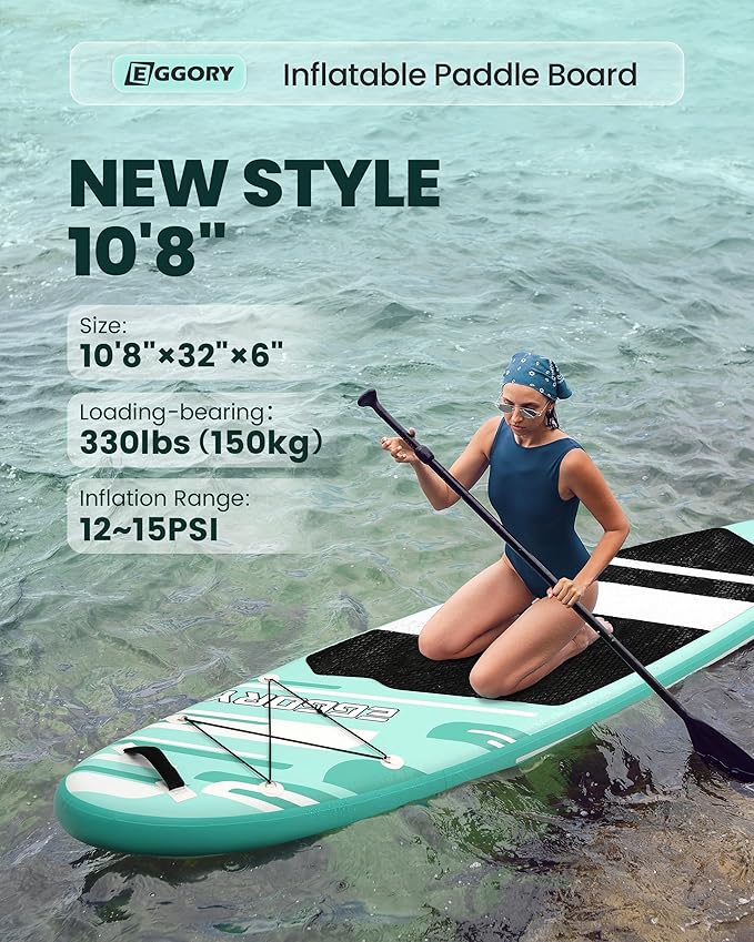Inflatable Paddle Board,Stand Up Paddle Board Set, Extra Wide SUP Board with Removable Fin, Floating Paddle, Hand Pump, Waterproof Phone Pouch,Traveling Board