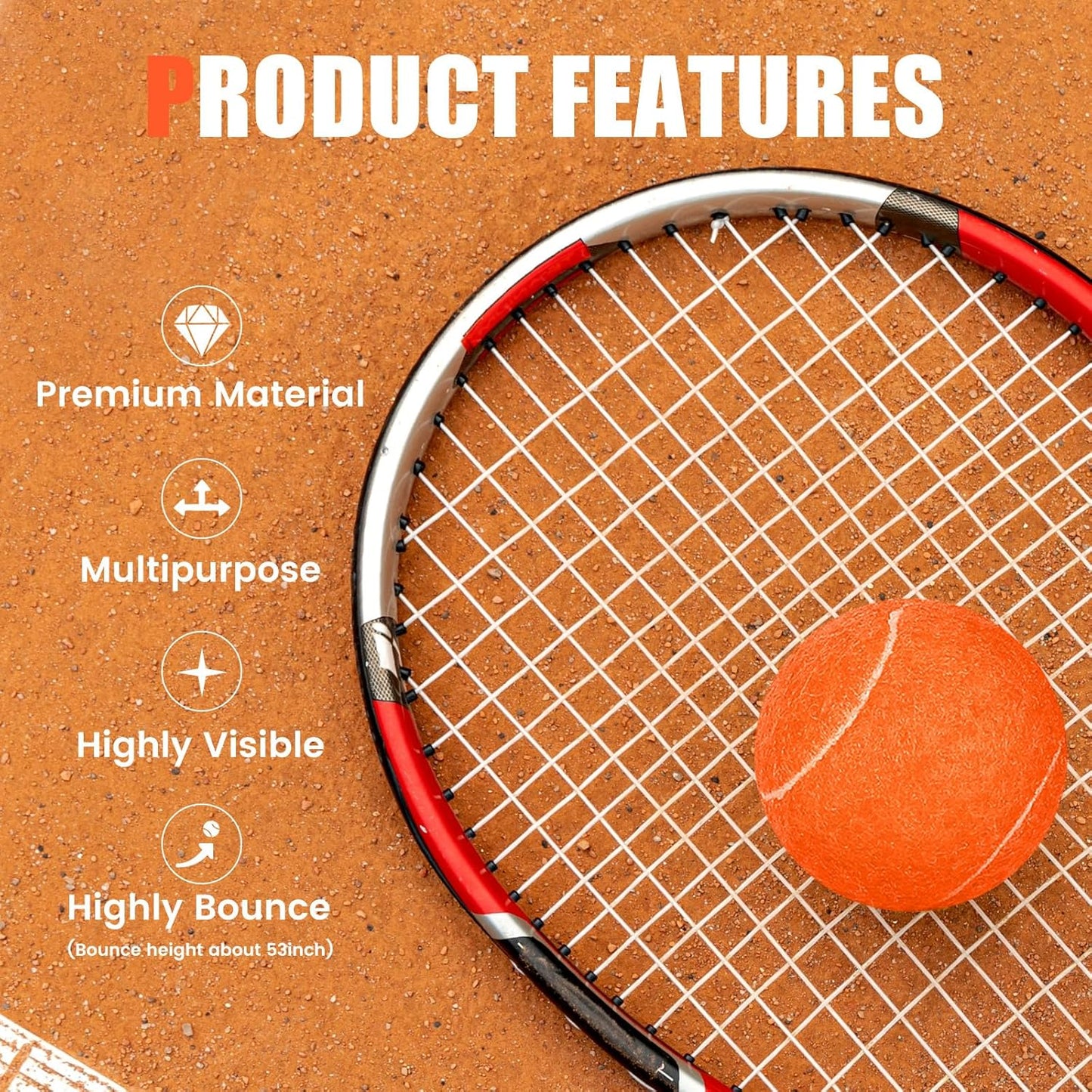 30 Pack Tennis Balls, Training Tennis Balls, Pet Dog Playing Balls, Practice Tennis Balls with Mesh Bag for Transport and Beginner Training