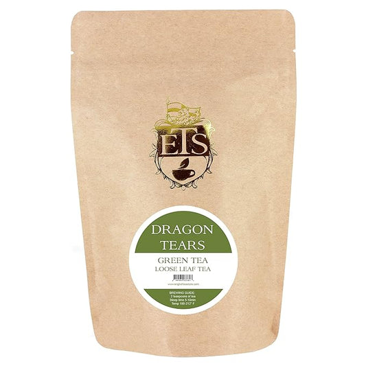 Jasmine Dragon Tears Green Tea Loose Leaf 4oz Pouch | Hand Rolled Pearls from Fujian China | Steamed Green Tea with Floral Aroma | Premium Quality Spring Harvest Jasmine Infused Tea