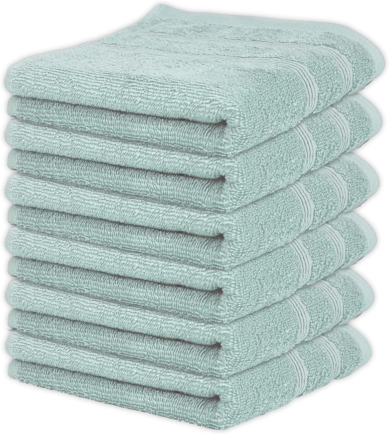 Kaufman - Premium Hand Towels Set for Bathroom, Spa, Gym, and Face Towel 100% Cotton Ring Spun, Ultra Soft Feel and Highly Absorbent Towels (Aqua, 6-PK)