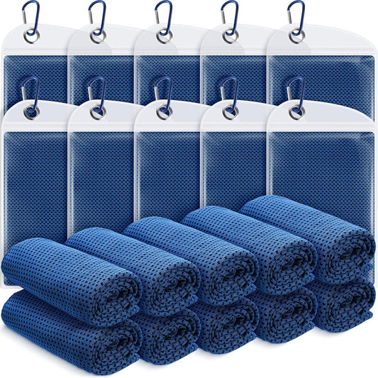 20 Pcs Cooling Towel 40 x 12 Ice Towel for Neck and Face Microfiber Chilly with Bag Breathable Yoga Gym Stay Cool Towels Sweat Rag for Workout Running Camping Pilates Beach Accessories (Royal Blue)
