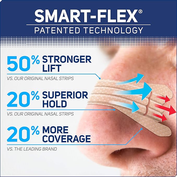 Nasal Strips Extra Strength, Tan, 100 Count | Works Instantly to Improve Sleep, Reduce Snoring, & Relieve Nasal Congestion Due to Colds & Allergies