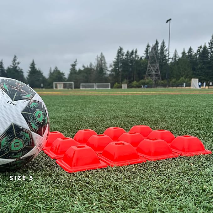 LVL10 Pro Training Cones - 2" Mini Soccer Cones for Sports Training - for Basketball, Football, Basketball and Agility Drills - Soccer Field Markers That Won't Crack, Slide or Fly