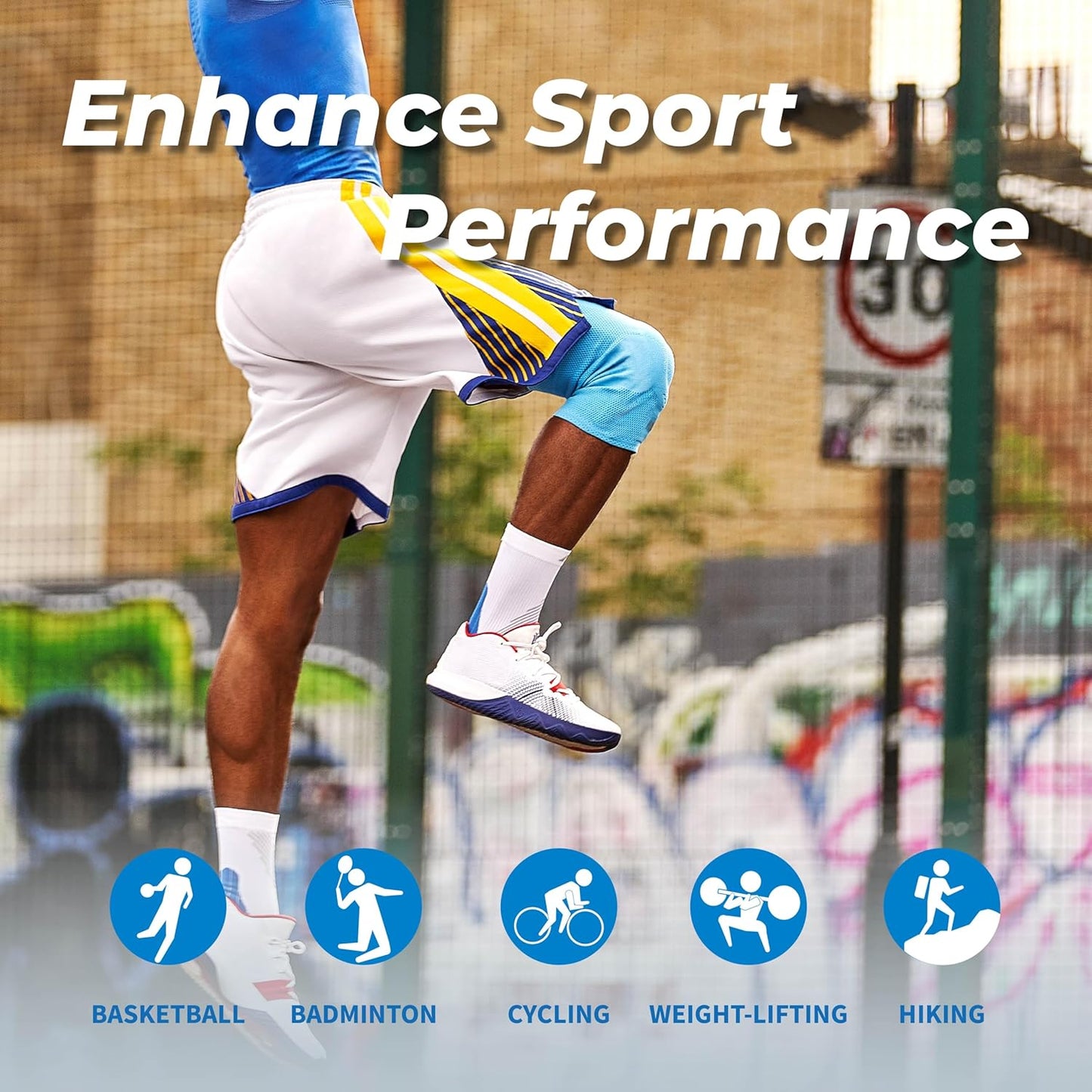 LP 170XT Compression Knee Sleeve with Silicone Pad & Bilateral Stays – Breathable Knee Support for Enhanced Sports Performance in Running, Basketball, Soccer, Tennis, Gym Workouts, Hiking – Optimal Joint Stability for Active Athletes (Yellow, XXXL,1pcs)