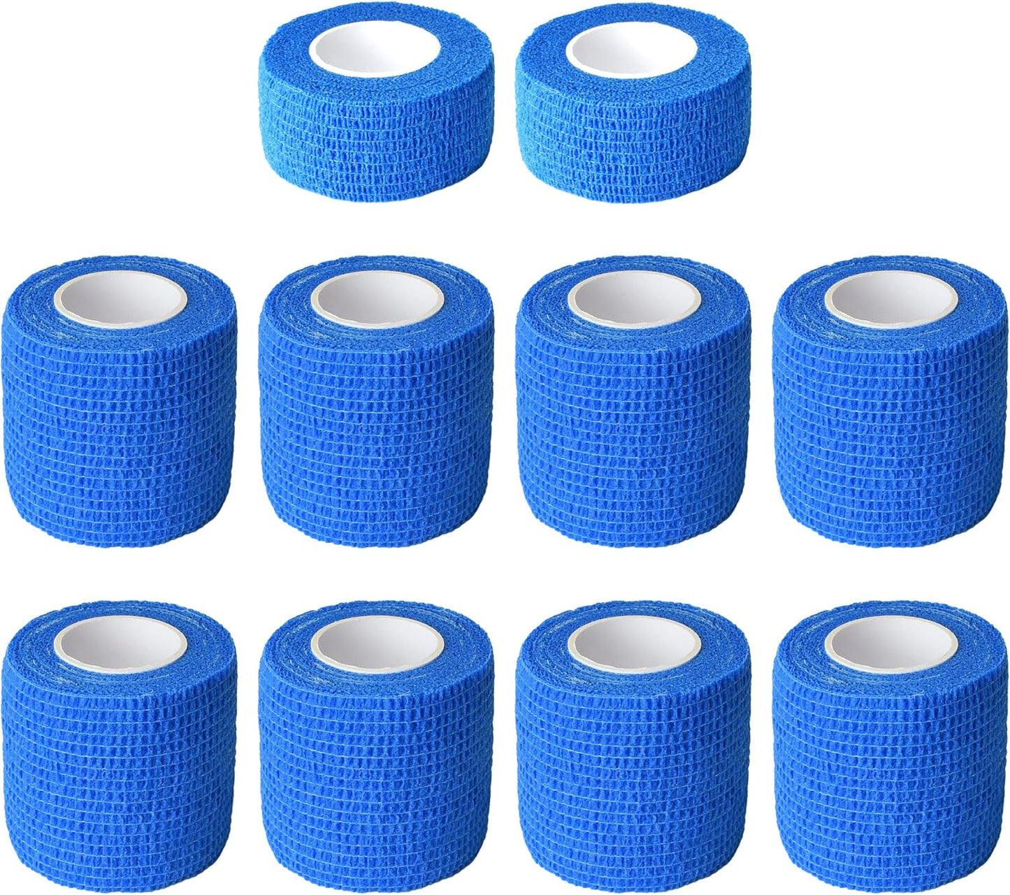 10 Pack Self Adherent Bandage Wrap Elastic Cohesive Bandage Self Adhesive Tape Vet Wrap Tape 2 Size (8Pack 2'' and 2Pack 1''), Blue