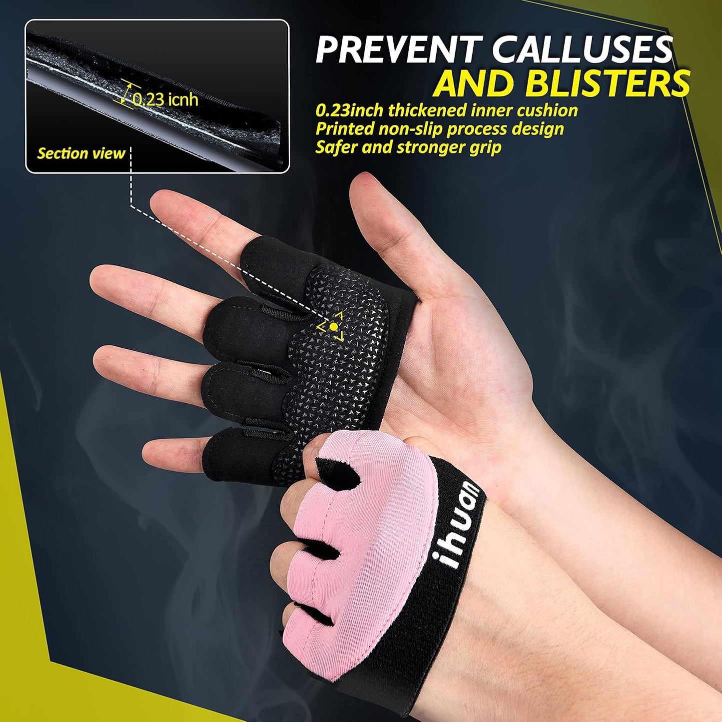 ihuan New Weight Lifting Gym Workout Gloves Men & Women, Great for Weightlifting, Exercise, Training, Fitness