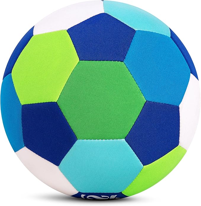 Indoor Soccer Ball with Fabric Cover - Soft and Safe Soccer Ball Size 4 for Inside House Home and Yard - Colorful Soccer Gift for Toddlers, Kids, Boys and Girls 3-5 5-8 8-12 Years Old