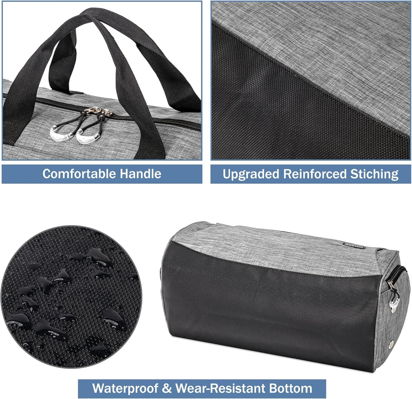 Kuston Sports Gym Bag with Shoes Compartment, Trolley Sleeve and Wet Pocket Gym Duffel Bag Overnight Bag-Upgraded