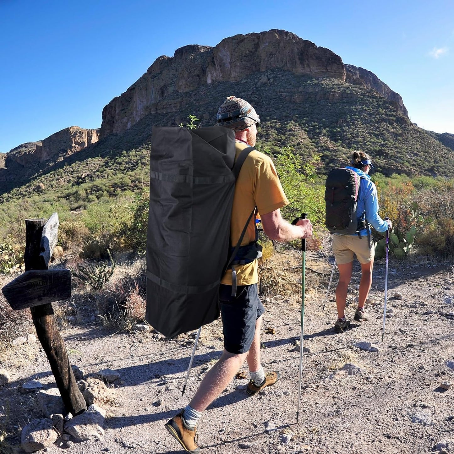 INFANZIA 41 inch Duffel Travel Sports Equipment Bag, 2PCS Long Luggage Bag with Upgrade Zipper Water Resistant, Extra Large Foldable Storage Bag for Camping, Tent, Tripod, Fishing