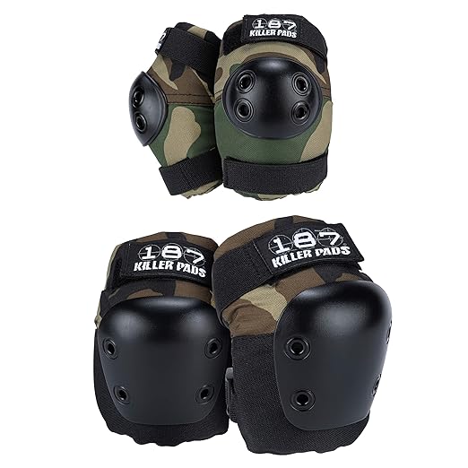 187 Killer Pads Knee Pads, Elbow Pads Combo Pack, Camo, Large/X-Large