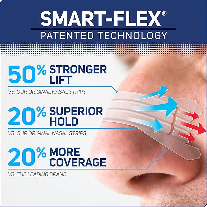 Nasal Strips Extra Strength, Clear, 26 ct | Works Instantly to Improve Sleep, Reduce Snoring, & Relieve Nasal Congestion Due to Colds & Allergies