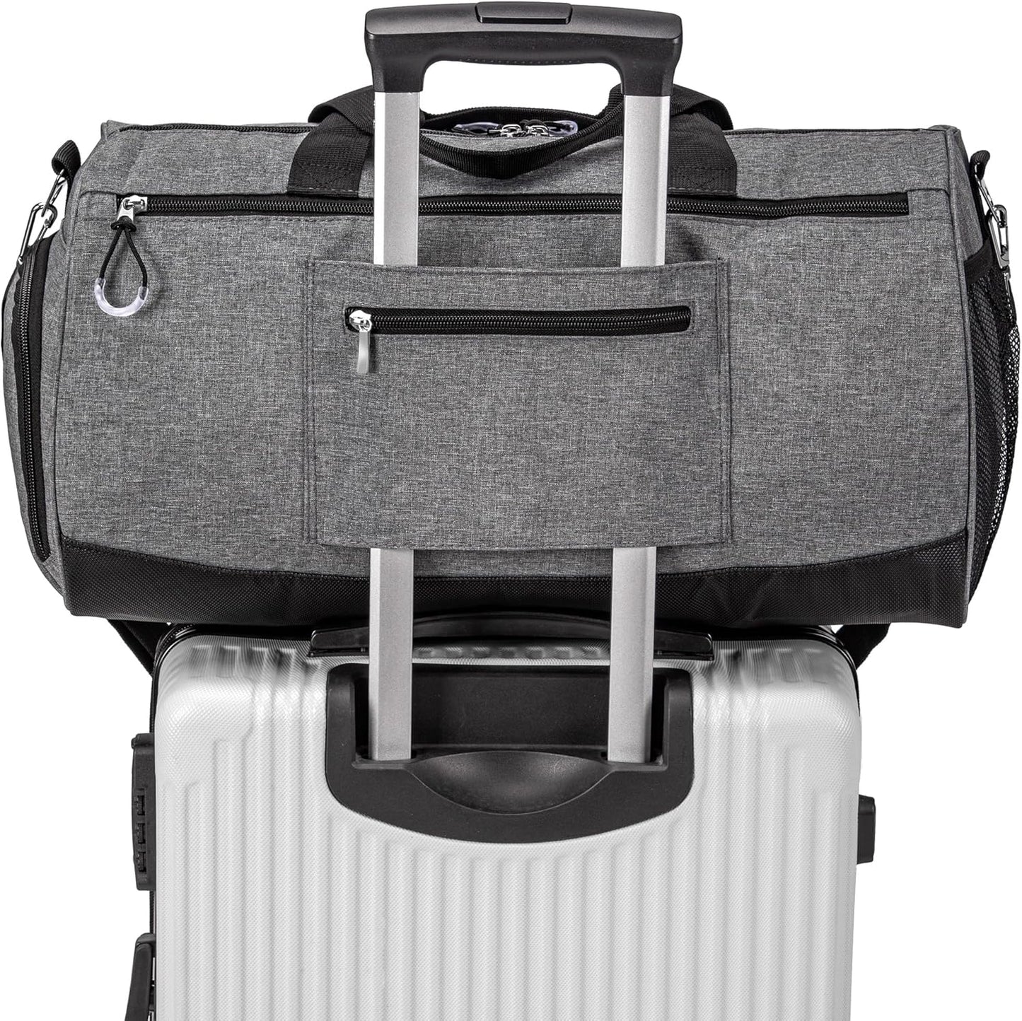 Kuston Sports Gym Bag with Shoes Compartment, Trolley Sleeve and Wet Pocket Gym Duffel Bag Overnight Bag-Upgraded