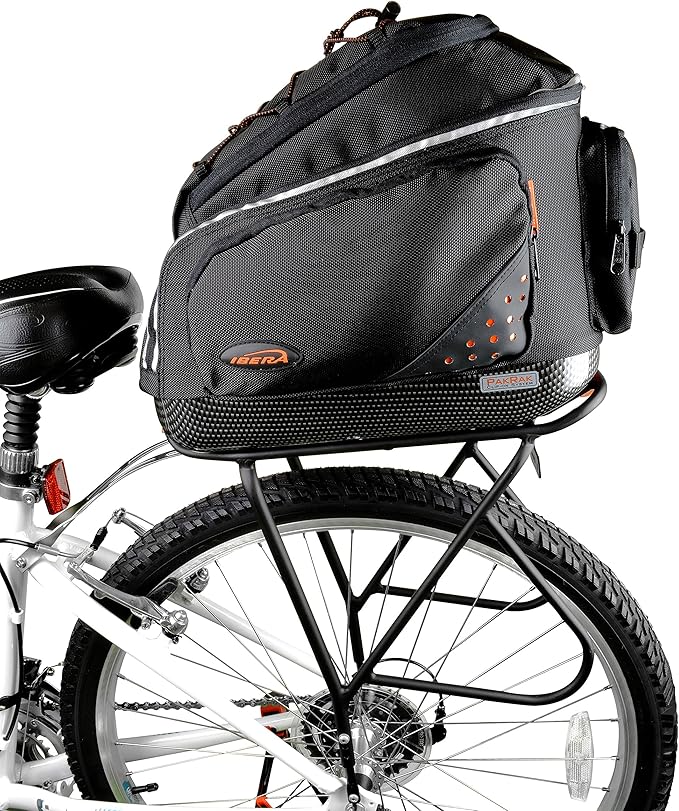 Ibera PakRak Touring Bicycle Seatpost/Disc/Non/Disc Rack and Quick Release Bag